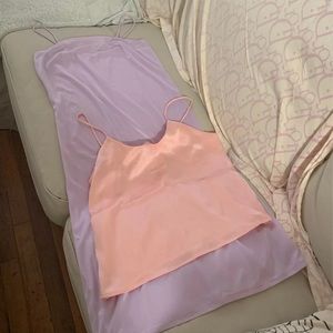 Silky material sleepwear & top